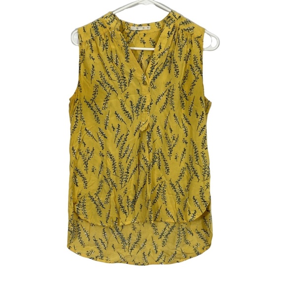 fun 2 fun Tops - Beautiful Yellow Floral Sleeveless Blouse Top